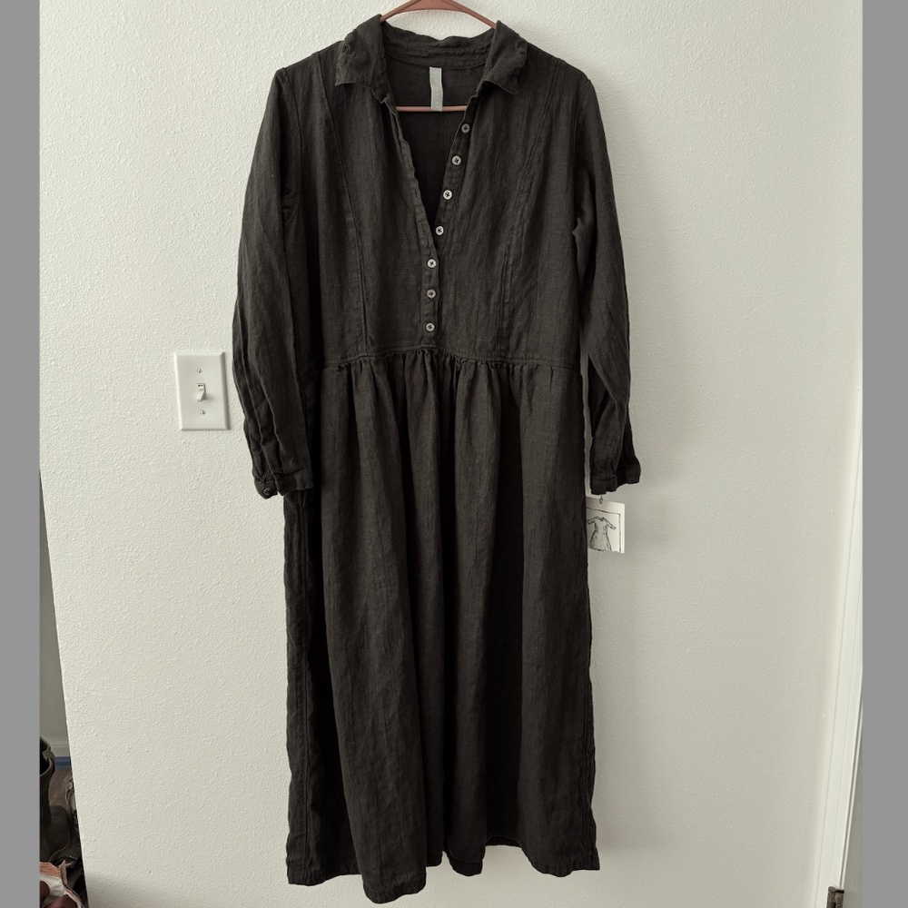 Homefrocks NWT Heavy Linen Maxi Dress Hand Dyed Santa Fe Designer Boutique XS